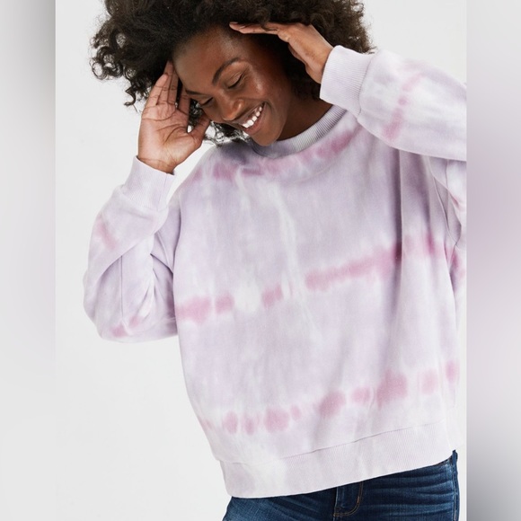 American Eagle | Tie Dye Drop Shoulder Sweatshirt - Picture 4 of 4